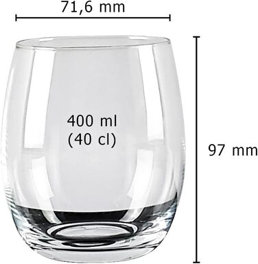Набір з 6 склянок Sauerland GLAS Sarah об'ємом 700 мл (склянка Mia об'ємом 400 мл)