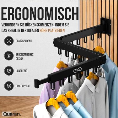 Клітка для білизни Quaran® настінна, висувна, розкладна, для дому