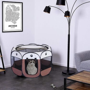 Вольєр для тварин Faltbar (складний) 74x74x43 см - вольєр для собак, котів, кроликів та інших дрібних тварин. Оксфордська тканина, Pop-up система, для використання в приміщенні та на вулиці