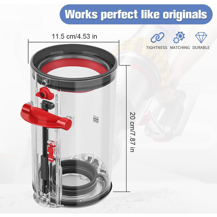 Dyson V11/V15/SV14/SV15/SV22 Dust Bin Replacement - Compatible with 970050-01 & 965443-01