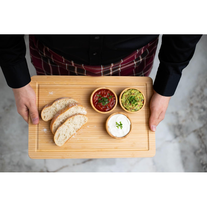 Дерев'яний обробний стіл з бамбука, 45 x 30 x 2 см, XL, сертифікат FSC®, антибактеріальний, для кухні