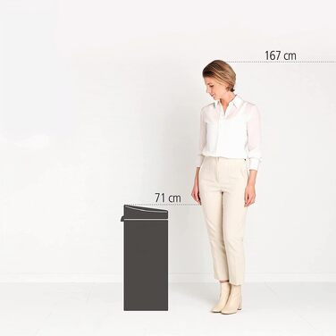 Сміттєвий кошик Brabantia Touch Bin з виймаю одним пластиковим внутрішнім відром