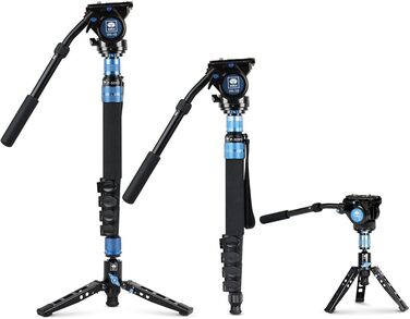 SIRUI Monopod P-325FS+VH-10: Вуглецеве моноподіум, 170 см, для DSLR, вантажопідйомність 10 кг