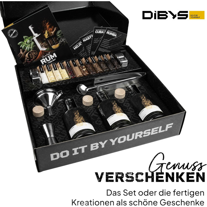 Набір для самостійного приготування віскі DIBYS: 12 натуральних інгредієнтів, аксесуари та 4 рецепти | Подарунковий набір для поціновувачів віскі | Віскі-конструктор
