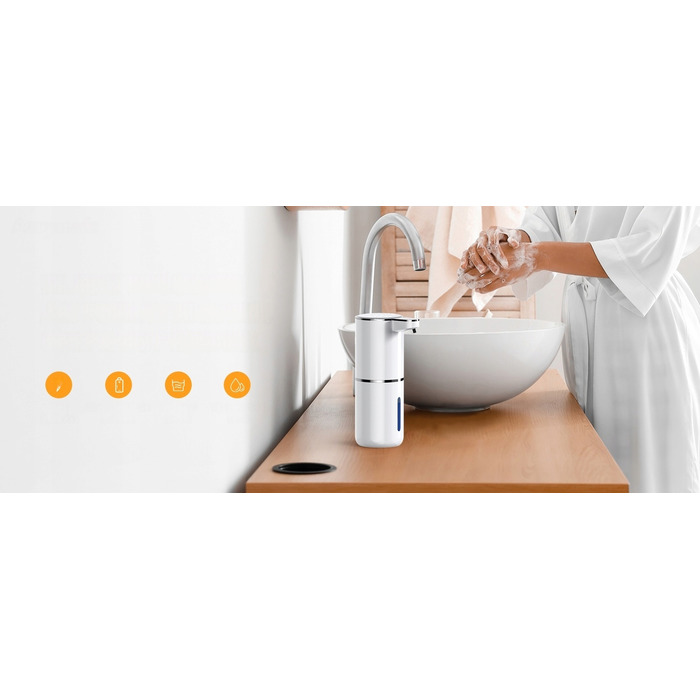 Безконтактний дозатор для мила Bedee, настільний, 380 мл, білий