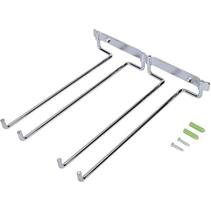 Сумка-органайзер для вина Wifehelper, подвійна, металева, хромована, для полиці/стіни, підставка для келихів