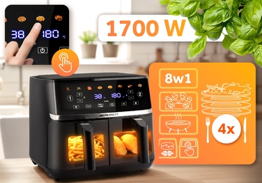 Аерофритюрниця Berdsen BD-657 1700W, двокамерна, 10,2 л