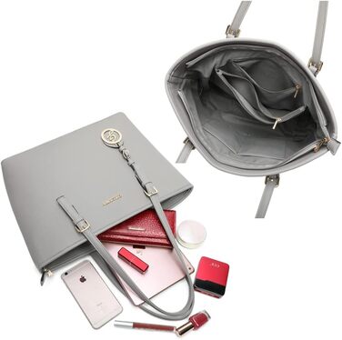 Сумка жіноча Gallantry Paris сіра - містка шопер для документів A4, плечова сумка, сумка для роботи та навчання