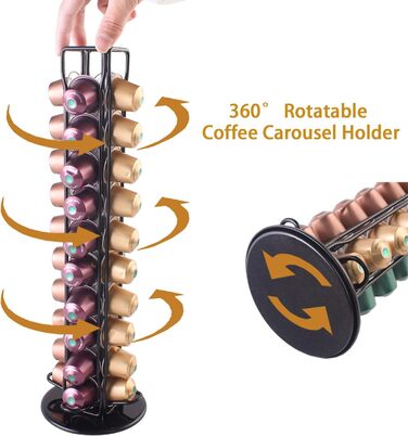 Тримач для капсул Nespresso Sevenline, органайзер на 40 капсул, чорний