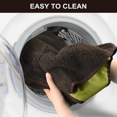 Килимок для собак Outdoor водонепроникний 100x70 см, миючий, для подорожей та кемпінгу, з сумкою та видаленням шерсті, теплий, великий, для собак та котів (зелений, вовна)