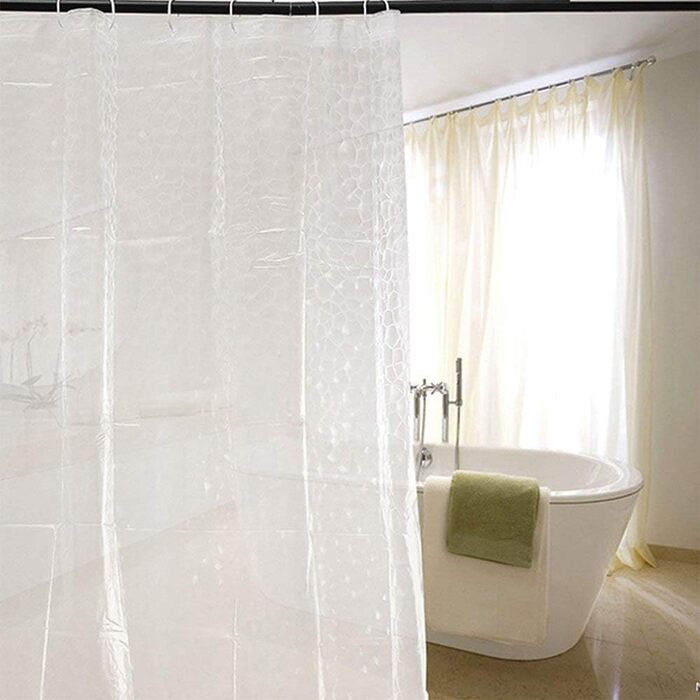 New Shower Curtain, Eva, thick, transparent, waterproof, mildew-resistant, bathroom curtain – 180 x 200 cm