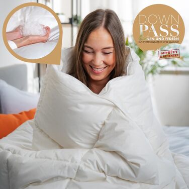 sleepling 194629 light summer down duvet, new white down (90%) and feathers (10%), Made in EU, Ökotex, Downpass, 135 x 200 cm, white 135 x 200 cm light