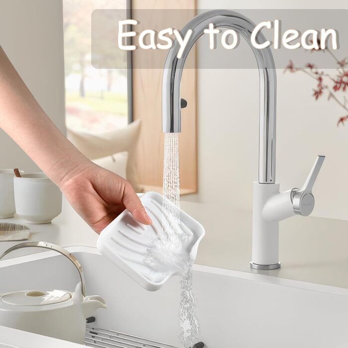 Силіконові мильниці з дренажем (2 шт.) для ванної, душу, кухні та тумбочки - білий колір