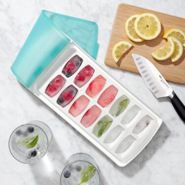 Силіконова форма для льоду OXO Good Grips з кришкою, герметична, для маленьких закруглених кубиків