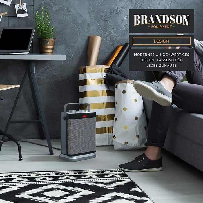 Теплова гармата Brandson: обігрівач повітря 1800 Вт з функцією вентиляції, осциляцією та захистом від перегріву