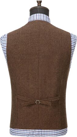 Костюм-тріо чоловічий твід вінтажний з жилетом Туікайо, Herringbone, вовна, XL, коричневий