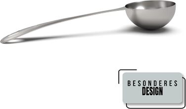 Контейнер для кави KC Kitchen & Co. з ложкою, 700 мл, срібляний, для кавових зерен, чаю, цукру, спецій (з повітряно-щільним акційним кришкою)