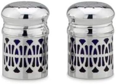 Brillibrum Design Salt and Pepper Shakers Silver Metal Spice Shakers Fine Salt Shaker Silver Shakers 2-Piece Set (Variant 2: 6 x 4 cm (H x Ø))