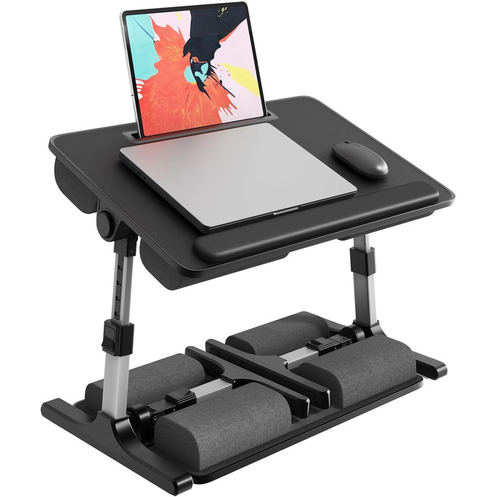 Стіл для ноутбука PUTORSEN - регульований за висотою та кутом нахилу, 58 x 37 см, чорний
