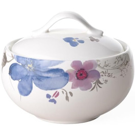 Villeroy & Boch Mariefleur Gris Basic Sugar Bowl, Premium Porcelain, white/colorful