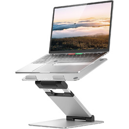 NULAXY Adjustable Laptop Stand - Ergonomic, Portable, Foldable - Supports up to 10kg, Compatible with 10-17 inch Laptops - Space Grey