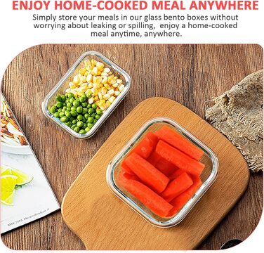 Набір скляних контейнерів Komuee 24 шт. для зберігання продуктів, з кришкою, BPA-free, для мікрохвильової печі та посудомийної машини (12 контейнерів та 12 кришок)