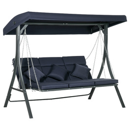 Outsunny Hollywood Swing, 3-Seater, Holds up to 270 kg (595 lbs), Swing Bench with Adjustable Canopy, Garden Swing with Cushions | Aosom