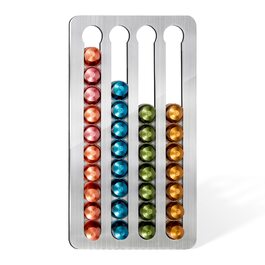 Тримач-органайзер для капсул Nespresso Original з нержавіючої сталі на 40 шт, поворотний самоклейний диспенсер для кухні (40.6 x 21.8 см)