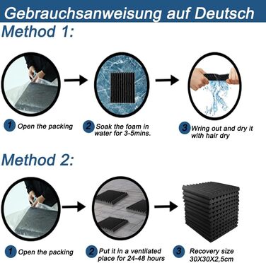 Акустичний поролон для звукоізоляції стін, вогнестійкі шумопоглинаючі панелі для студії, офісу та дому, 30x30x2,5 см, 12 шт.