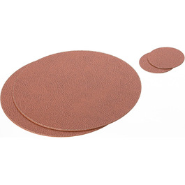 Nikalaz Placemats and Coasters made of Recycled Leather, Table Sets, 2 Piece Table Mats, Placemats 33 cm (Crocodile Embossing) (Dirty Brown)