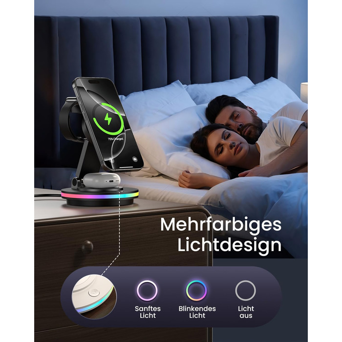 3-в-1 Станція зарядки MagSafe для Apple Watch, iPhone та AirPods (білий/чорний)