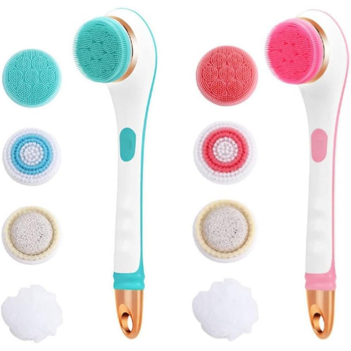 Electric Body Scrub Brush - Rechargeable Silicone Exfoliating Shower Brush for Back & Body Massage