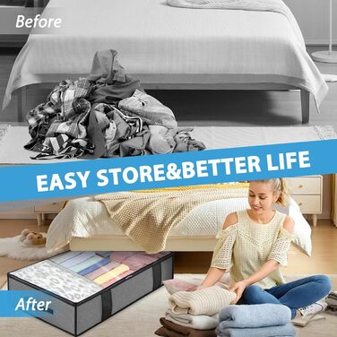 Коробки для зберігання під ліжком 90л (2 шт) - органайзери для постільних речей, одягу, ковдр