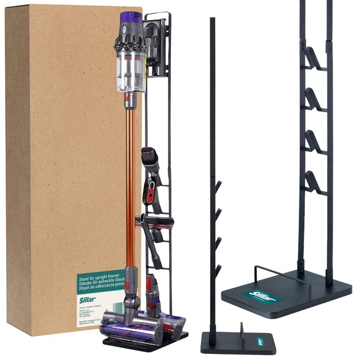 Стійка для бездротового пилососа Dyson V6/V7/V8/V10/V11/V12/V15/Gen5detect Slim металева, на підлогу, без свердління, з тримачем для аксесуарів
