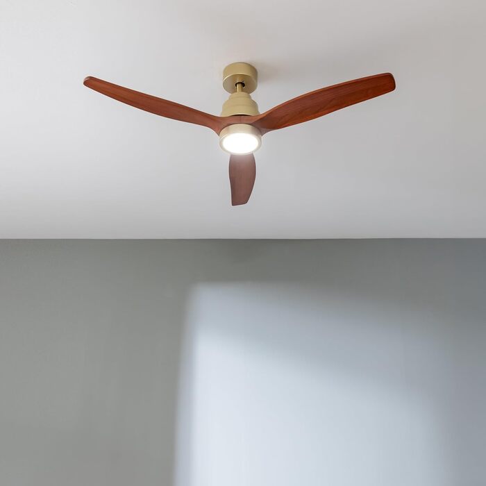 Стельовий вентилятор Cecotec EnergySilence Aero 5275 DarkWood з LED підсвічуванням та пультом, 40W, 52