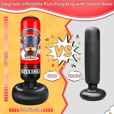 Надувний боксерський мішок для дітей Boxsack Kinder, 165 см, з боксерськими рукавичками, для карате, тхеквондо, MMA, ніндзя, подарунок для хлопчиків та дівчаток 3-12 років