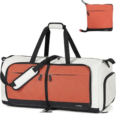 Сумка-рюкзак Lekesky для подорожей, 45x36x20 см, Easyjet Handgepäck, спортивна сумка з відділенням для взуття, водонепроникна, 80 л, бежево-коричнева