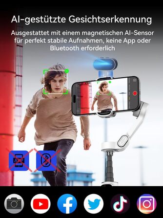 Стабілізатор для iPhone та Android з 3-осьовою стабілізацією та OLED-дисплеєм, 7.8