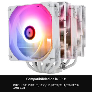 Охолоджувач CPU Thermalright Peerless Assassin 120 White ARGB: 6 теплових трубок, 2 вентилятори 120mm, підтримка AM4/AM5/LGA 1700/1150/1151/1200/2066