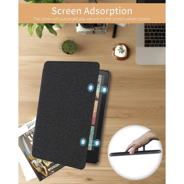 Чохол для Kindle Paperwhite 7 (2024) та Kindle Colorsoft Signature Edition - тонкий захисний чохол з авто-вимиканням/ввімкненням, чорний