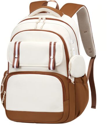 Шкільний рюкзак Aryan для жінок, 17 дюймів, легкий, з відділенням для ноутбука, сумка для жінок, підлітків, дівчаток та хлопців, для подорожей, навчання та роботи (колір: коричневий)