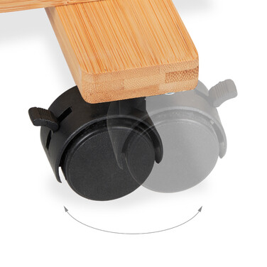Relaxdays Bamboo Plant Shelf with Wheels