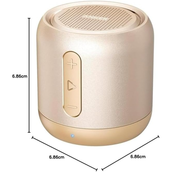 Портативна Bluetooth колонка Anker Soundcore Mini з FM радіо, 15 годин роботи, 20 м радіус дії та потужним басом (золота)