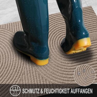 Килимок для дому та вулиці 43x76 см - неслизький, для збору бруду - миється - килимок для входу, порогу, саду (Коричневий)