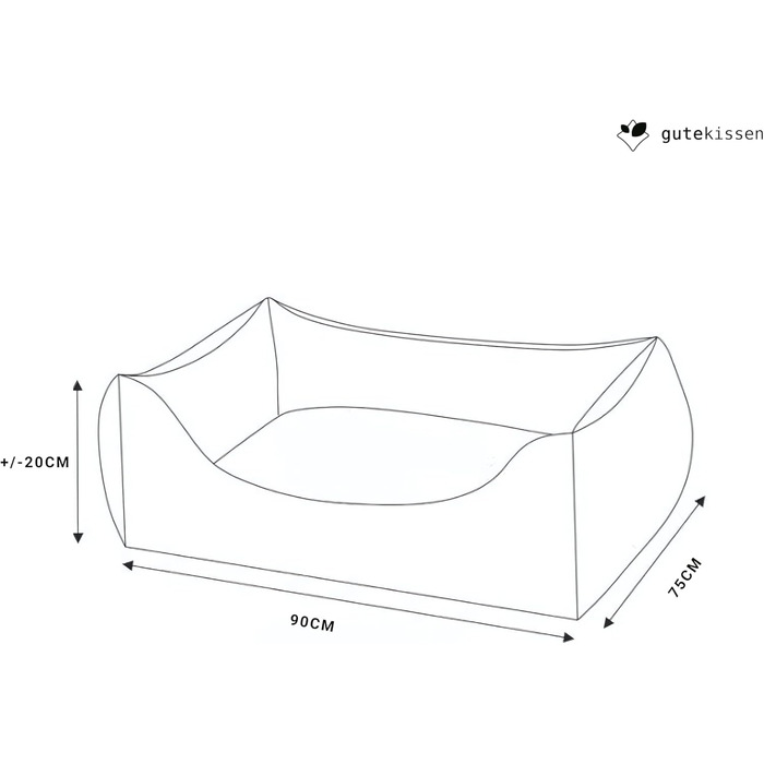 Gutekissen® Лежанка для собак, подушка для собак, лежанка для собак - довговічні матеріали, висока якість NEO (L - 90x75, Темно-синій)