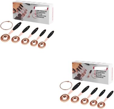 2-piece measuring spoons in rose gold measuring cup, kitchen baking utensils, stainless steel, stainless steel spoons, cocktail spoons, baking molds, stainless steel kitchen accessories, rose gold, stainless steel.