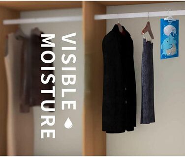 Good moisture-absorbing hanging bags (8 pieces (221 g), fresh scent for controlling closet, wardrobe, dressing room and enclosed spaces, moisture absorber