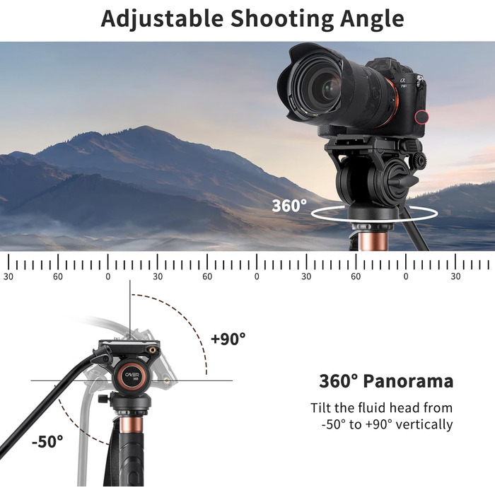 Однонога штатив Cayer FP34 з плавним голковим підшипником, 180 см, для DSLR камер Canon, Nikon, Sony, Olympus, Panasonic
