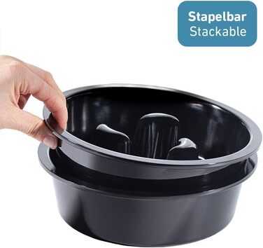 Підвищена годівниця для собак PetTec® великих порід [2 x 2,5 л, чорна] - годівниця для собак, регульована висота, антизатримка