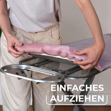 Покривало для прасувальної дошки Vileda Diamond з титановим покриттям, універсальний розмір (120-130x38-45 см), для парових прасок, сертифікат OEKO-TEX